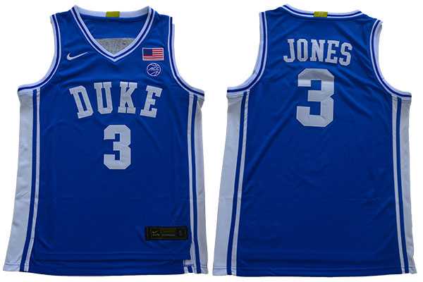 Duke Blue Devils 3 Tre Jones Blue College Basketball Jersey,We sell and wholesale Duke Blue Devils 3 Tre Jones Blue College Basketball Jersey on line form chian!
